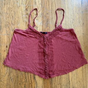 American Eagle ribbed loose crop top tank top spaghetti strap Sz Medium